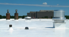 The cool white roof with a reflective surface